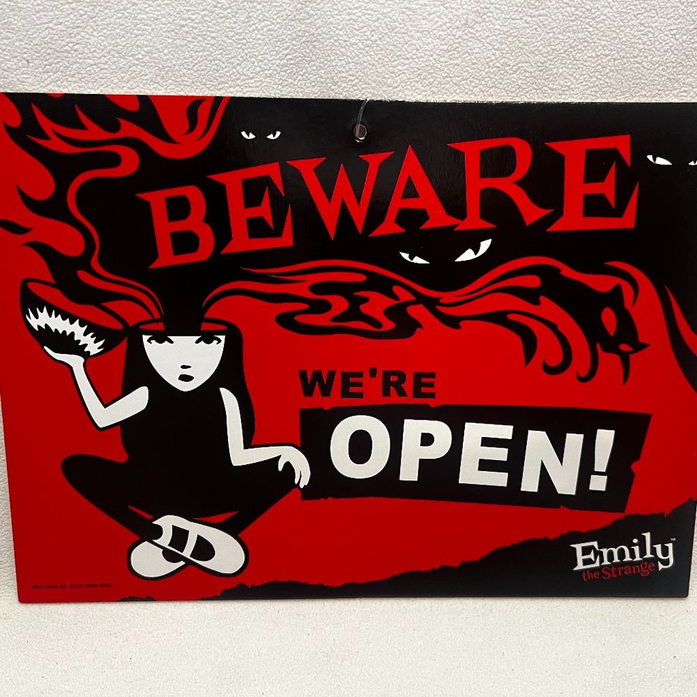 EMILY THE STRANGE 2003 2 sided Store Display Sign Advertising RARE!